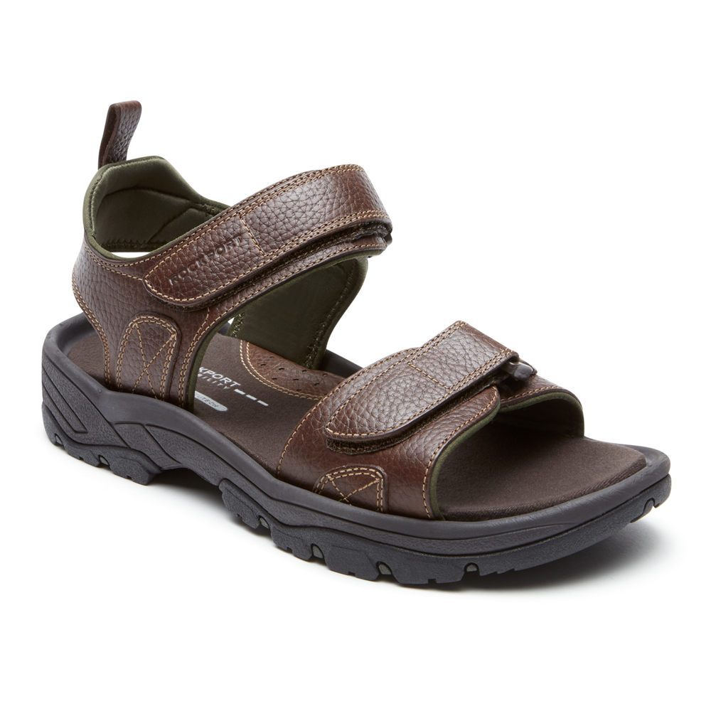 Rockport Mens Sandals Brown - SpringBoro Rocklake - UK 018-GRVIPX